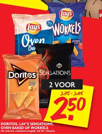 Dekamarkt Doritos, lay's sensations, oven baked of wokkels 200gram aanbieding