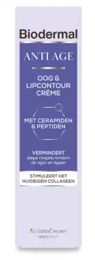 De Online Drogist Biodermal Anti Age Oog & Lipcontour Crème aanbieding