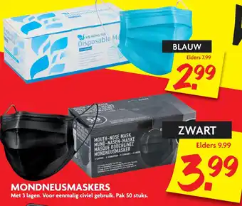 Dekamarkt Mondneusmasker aanbieding