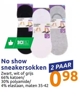 Action No show sneakersokken aanbieding