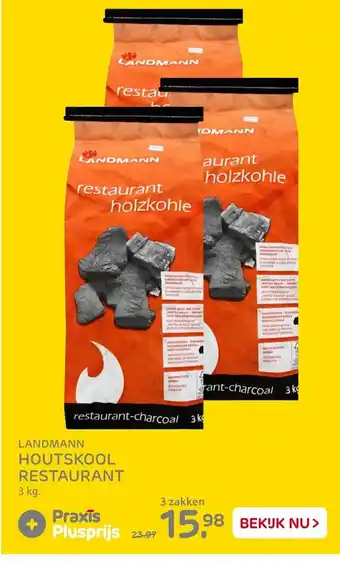 Praxis Landmann Houtskool Restaurant 3*3kg aanbieding