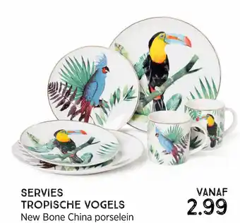 Xenos Servies tropische vogels aanbieding