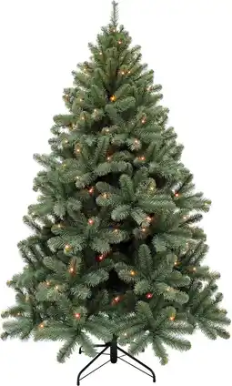 Intratuin Triumph Tree kunstkerstboom Jewel blauw met 160 lampjes warm wit D 116 H 185 cm aanbieding