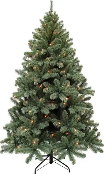 Intratuin Triumph Tree kunstkerstboom Jewel blauw met 232 lampjes warm wit D 135 H 215 cm aanbieding