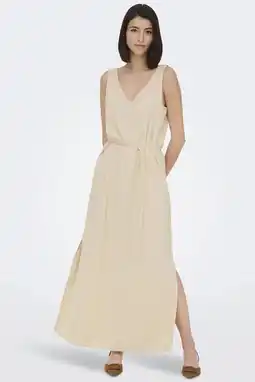 Wehkamp JDY maxi jurk JDYSAY met linnen beige aanbieding