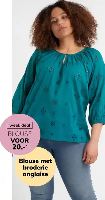 MS Mode Blouse met broderie anglaise aanbieding