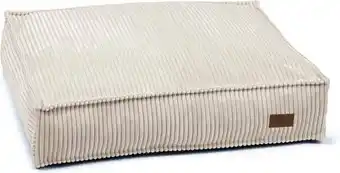 Intratuin Designed by Lotte hondenkussen Ribbed grijs 70 x 55 x 15 cm aanbieding