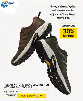 ANWB Human nature wandelschoenen met vibram ® zool aanbieding