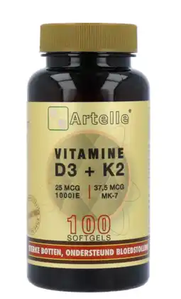 De Online Drogist Artelle Vitamine D3 & K2 Softgels aanbieding