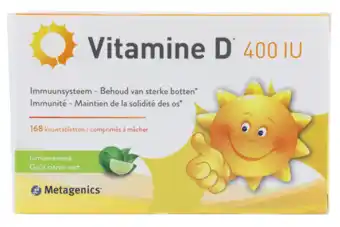 De Online Drogist Metagenics Vitamine D 400IU Limoen Kauwtabletten aanbieding