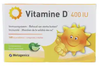 De Online Drogist Metagenics Vitamine D 400IU Limoen Kauwtabletten aanbieding