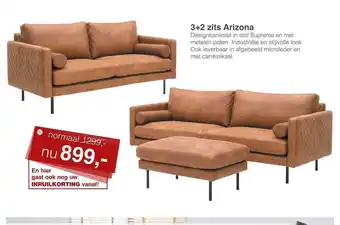 Woonsquare 3+2 zits arizona designbankstel aanbieding