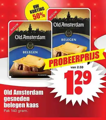 Dirk Old amsterdam gesneden belegen kaas 140 gram aanbieding