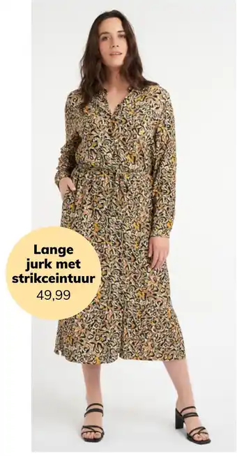 MS Mode Lange jurk met strikceintuur aanbieding