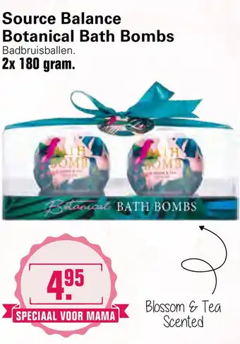 De Online Drogist Source balance botanical bath bombs 2x180 gram aanbieding