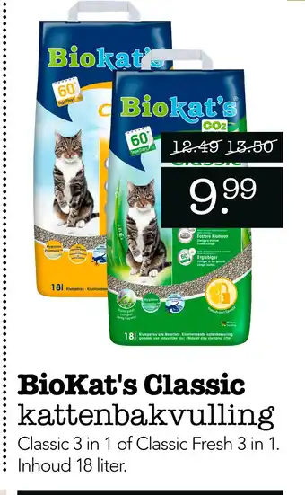 Dierspecialist BioKat's classic kattenbakvulling aanbieding