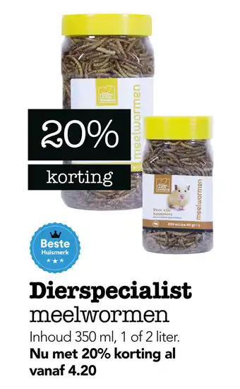 Dierspecialist Dierspecialist meelwormen aanbieding