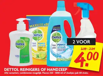 Dekamarkt Dettol reinigers of handzeep aanbieding