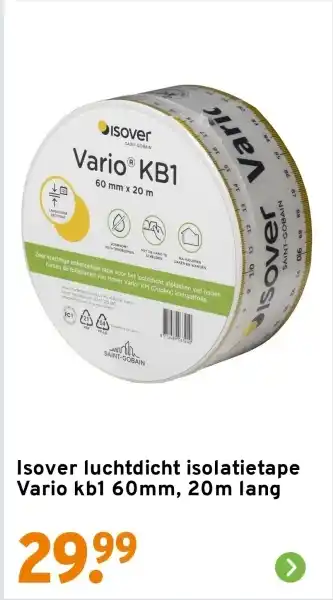 GAMMA Isover luchtdicht isolatietape Vario kb1 aanbieding