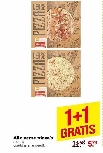 Coop Alle verse pizza's aanbieding