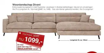 Woonsquare Woonlandschap divani extra royale loungebank aanbieding