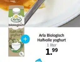 Albert Heijn Arla Biologisch Halfvolle yoghurt 1 liter aanbieding