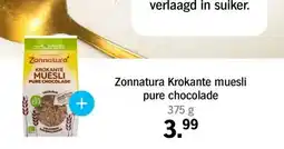 Albert Heijn Zonnatura Krokante muesli pure chocolade 375 g aanbieding