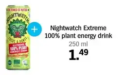 Albert Heijn Nightwatch Extreme 100% plant energy drink 250 ml aanbieding