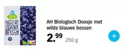 Albert Heijn AH Biologisch Doosje met wilde blauwe bessen 250 g aanbieding