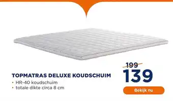 TotaalBED Topmatras deluxe koudschuim aanbieding