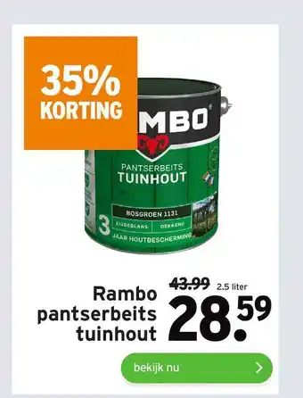 GAMMA Rambo pantserbeits tuinhout 2,5 liter aanbieding