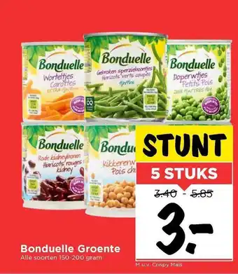 Vomar Voordeelmarkt Bonduelle groente 150-200 gram aanbieding