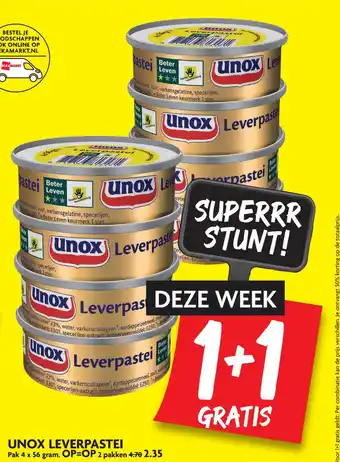 Dekamarkt Unox leverpastei aanbieding