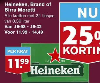 Hoogvliet Heineken 24 flesjes 0,30 liter aanbieding