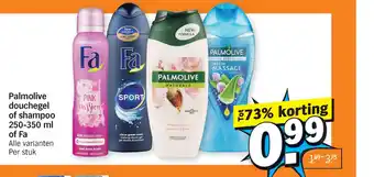 Albert Heijn Palmolive douchegel of shampoo 250-350 ml of fa aanbieding