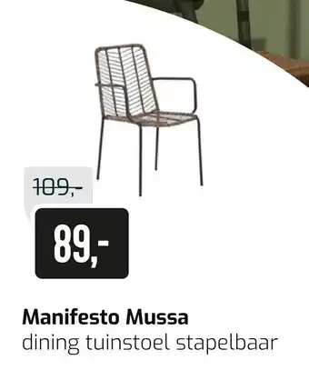 Kees Smit Manifesto mussa dining tuinstoel stapelbaar aanbieding