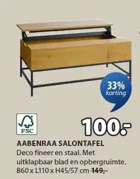 Jysk AABENRAA SALONTAFEL aanbieding