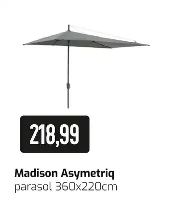 Kees Smit Madison asymetriq parasol 360x220 cm aanbieding