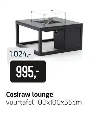 Kees Smit Cosiraw lounge vuurtafel 100x100x55 cm aanbieding