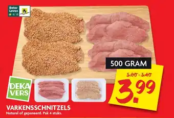 Dekamarkt Dekavers Varkensschnitzels 500g aanbieding