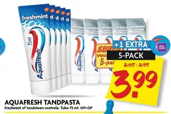 Dekamarkt Aquafresh tandpasta 5*75ml aanbieding