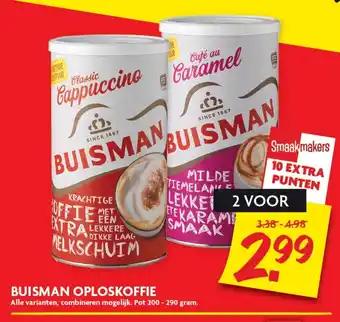 Dekamarkt Buisman Oploskoffie 2*200-290g aanbieding