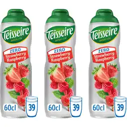 Albert Heijn Teisseire 0% Aardbei Framboos Siroop 3-pack aanbieding