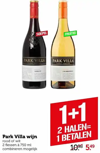 Coop Park Villa wijn 2*750ml aanbieding