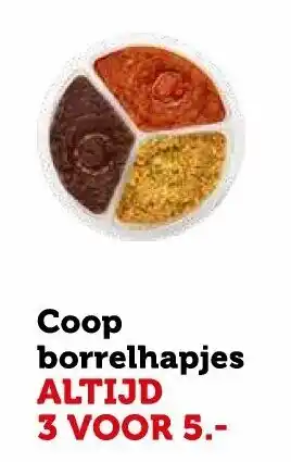 Coop Coop Borrelhapjes 3st aanbieding