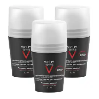 De Online Drogist Vichy Homme Deodorant Roller 72 uur - Multiverpakking aanbieding