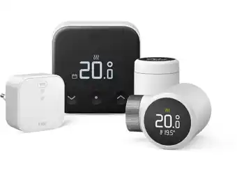 MediaMarkt Tado Slimme Thermostaat X (bedraad) Met 2 Radiatorknoppen En Bridge - Starterkit Thermostaat Zwart aanbieding