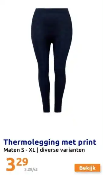 Action Thermolegging met print aanbieding
