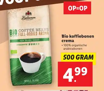 Lidl Bio koffiebonen crema aanbieding