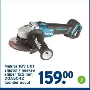 GAMMA Makita 18v lxt slijptol / haakse slijper 125 mm dga504z aanbieding